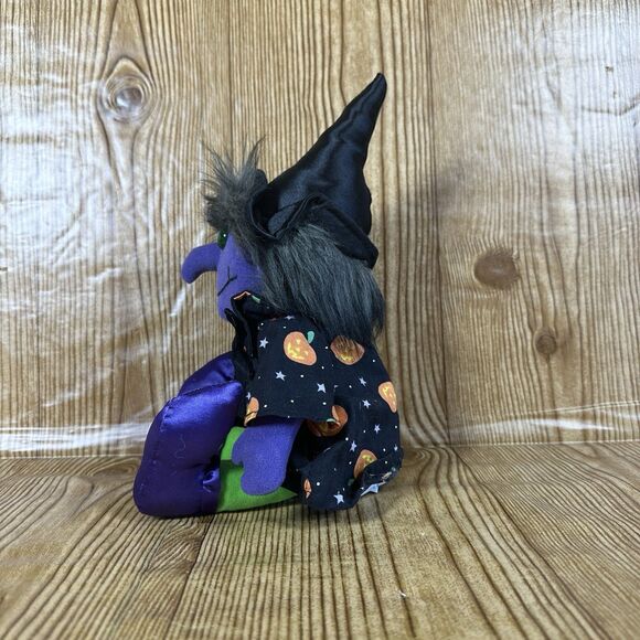 Vintage Applause Halloween Witches Plush Purple & Orange Lot Of 2 - Picture 10 of 15
